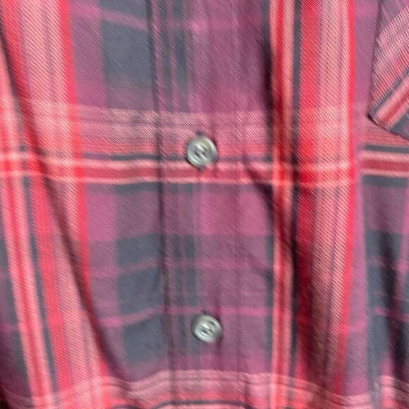 NWT Lane Bryant Womens Button Up Top Long Sleeve Rayon Red Black 22/24 Plaid - Picture 4 of 11